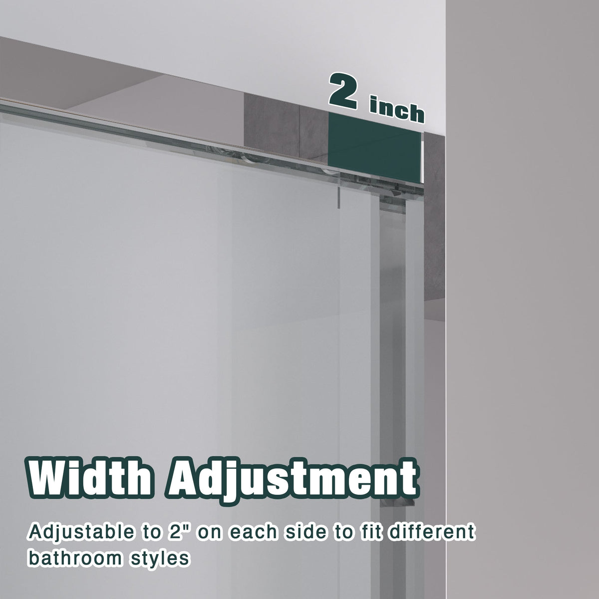 Aluminum Frame Double Sliding Shower Door with Clear Tempered Glass - Chrome
