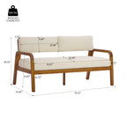 Teak 4-Piece Outdoor Sofa Set with Cushions - Patio Furniture