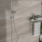 Shower System with 5 Function Rain Hand Shower and Slide Bar Combo - Pearl Silver, Gray, or Black