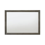 Escher Mirror with Wooden Frame - Gray/Oak