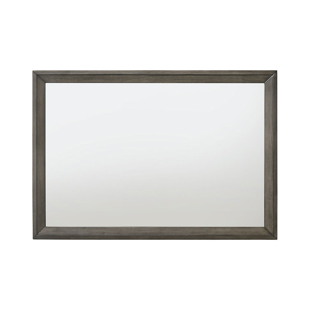 Escher Mirror with Wooden Frame - Gray/Oak