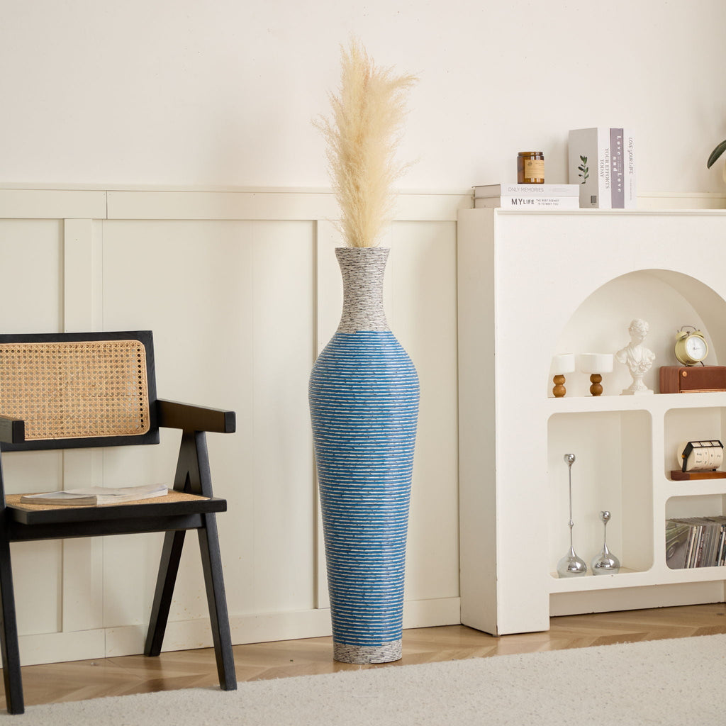 Classic And Neat Floor Vase with High Independent Stand - Multiple Colors