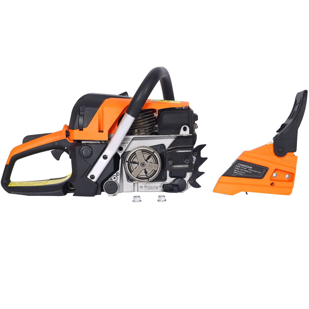 Gasoline Chainsaw 20" 52Cc with 2.6HP Engine - Orange
