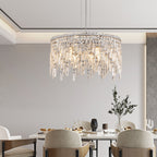 24" Round Silver Crystal Chandelier with K9 Crystals - Chrome