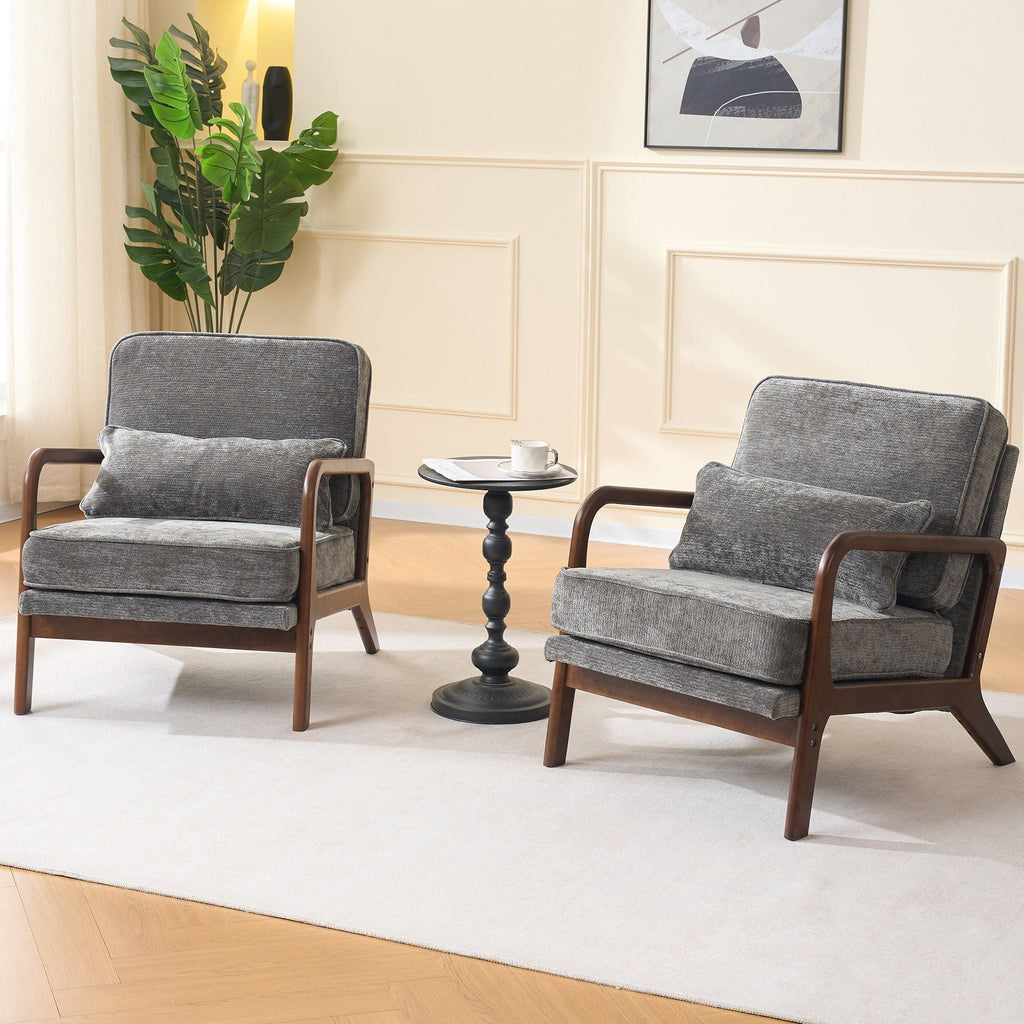 Upholstered Living Room Chair with Curved Armrests - Choice of Color