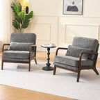 Upholstered Living Room Chair with Curved Armrests - Choice of Color