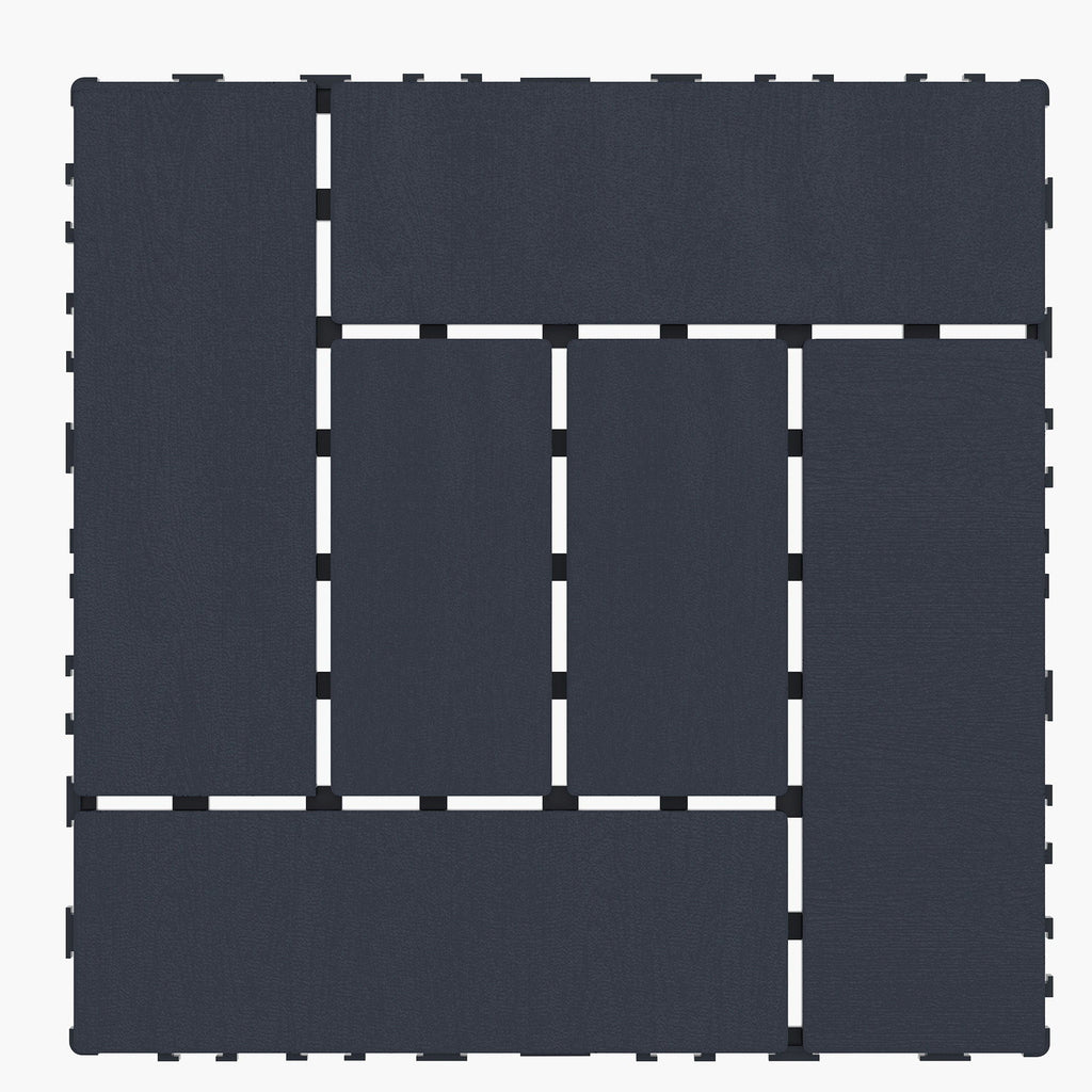 Interlocking Deck Tiles with Anti-Slip Surface - Dark Gray or Dark Brown