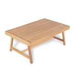 Patio Acacia Wood Chat Set with Water-Resistant Cushion - Beige