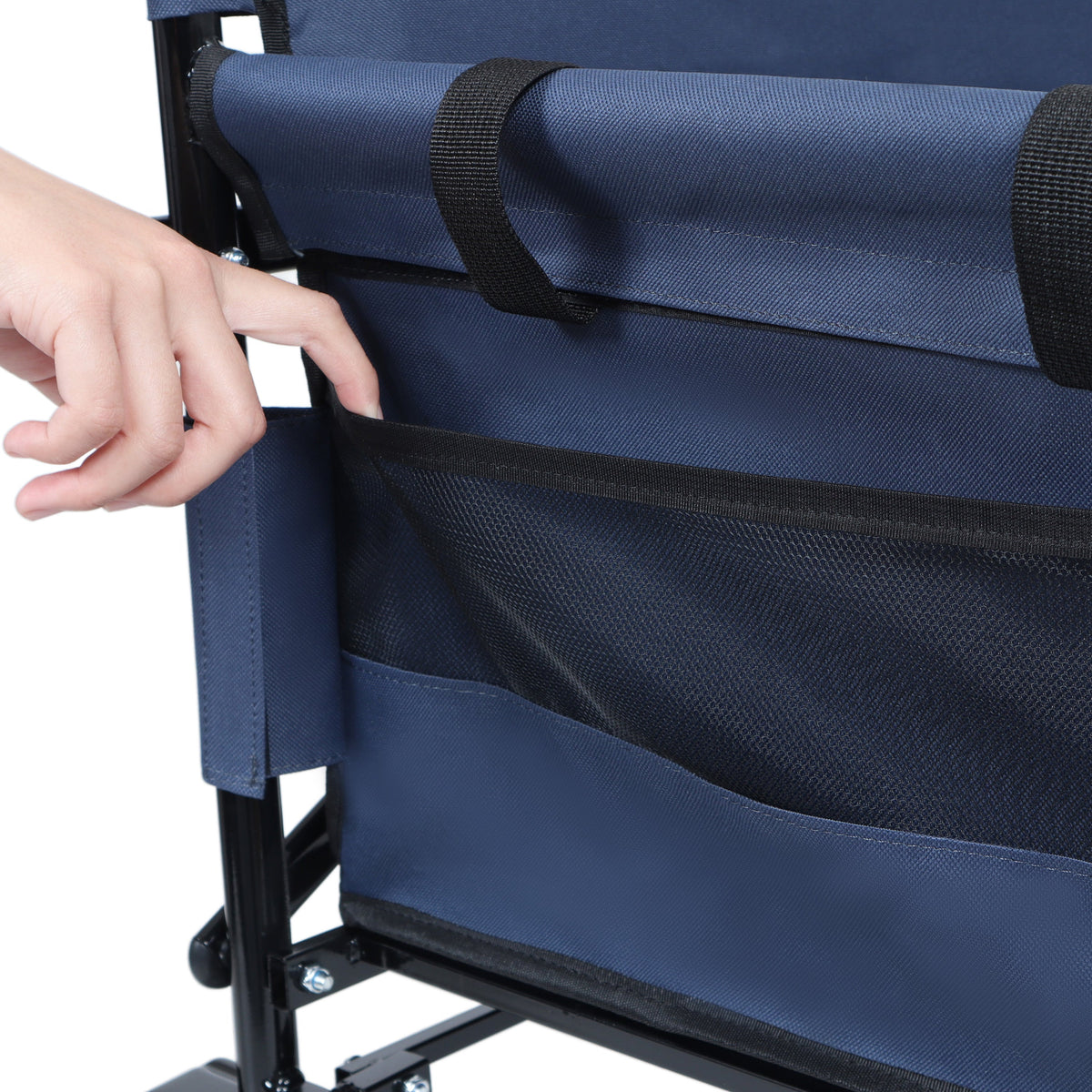 3-in-1 Convertible Folding Outdoor Wagon with Bench Seat - Dark Blue