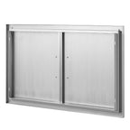 Stainless Steel BBQ Access Door with Ergonomic Handles - Silver