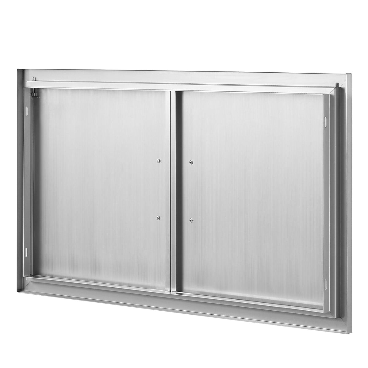 Stainless Steel BBQ Access Door with Ergonomic Handles - Silver
