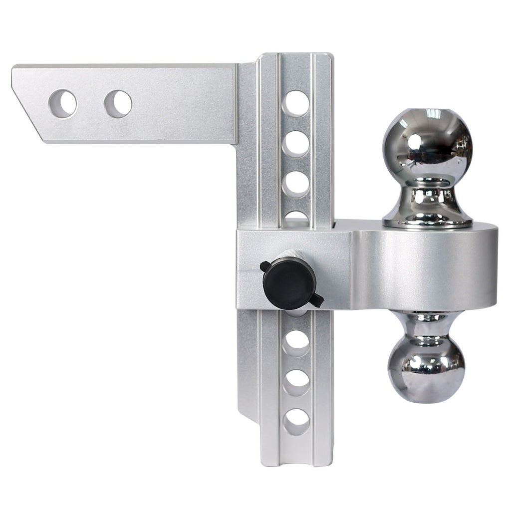 Aluminum Adjustable Trailer Drop Hitch with 8" Drop - Silver