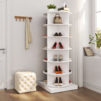 360 Rotating Shoe Cabinet 6 Layers with Space-Saving Rotating Design - Multiple Colors
