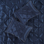 7 Piece Tufted Comforter Set Navy Queen