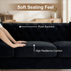 Contemporary Faux Sherpa Sofa with Gold Accents and 2 Pillows - White