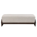Rubber Solid Wood Bench with Thick Soft Cushions