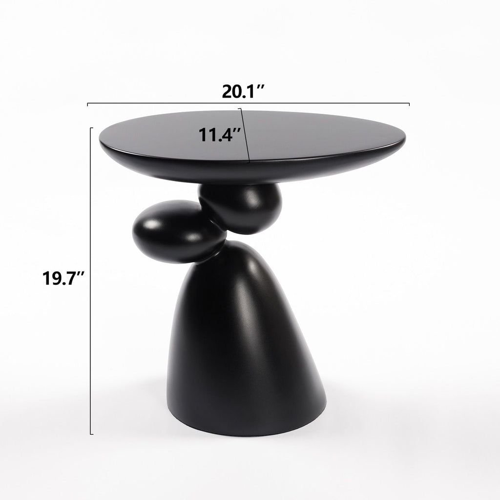 Lucky Stone Shaped Table with Sculptural Base – White, Black, or Gray