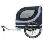 Large Folding Bike Trailer for Dogs with Mesh Ventilation - Gray