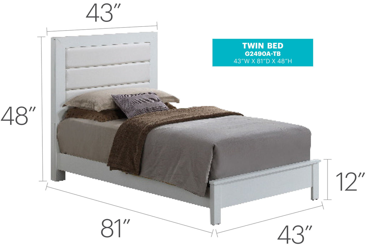 Transitional Modern Panel Bed with Wood Construction - Multiple Colors