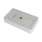 Modern Ceramic Rectangular Bathroom Vessel Sink with European Design - White or Black