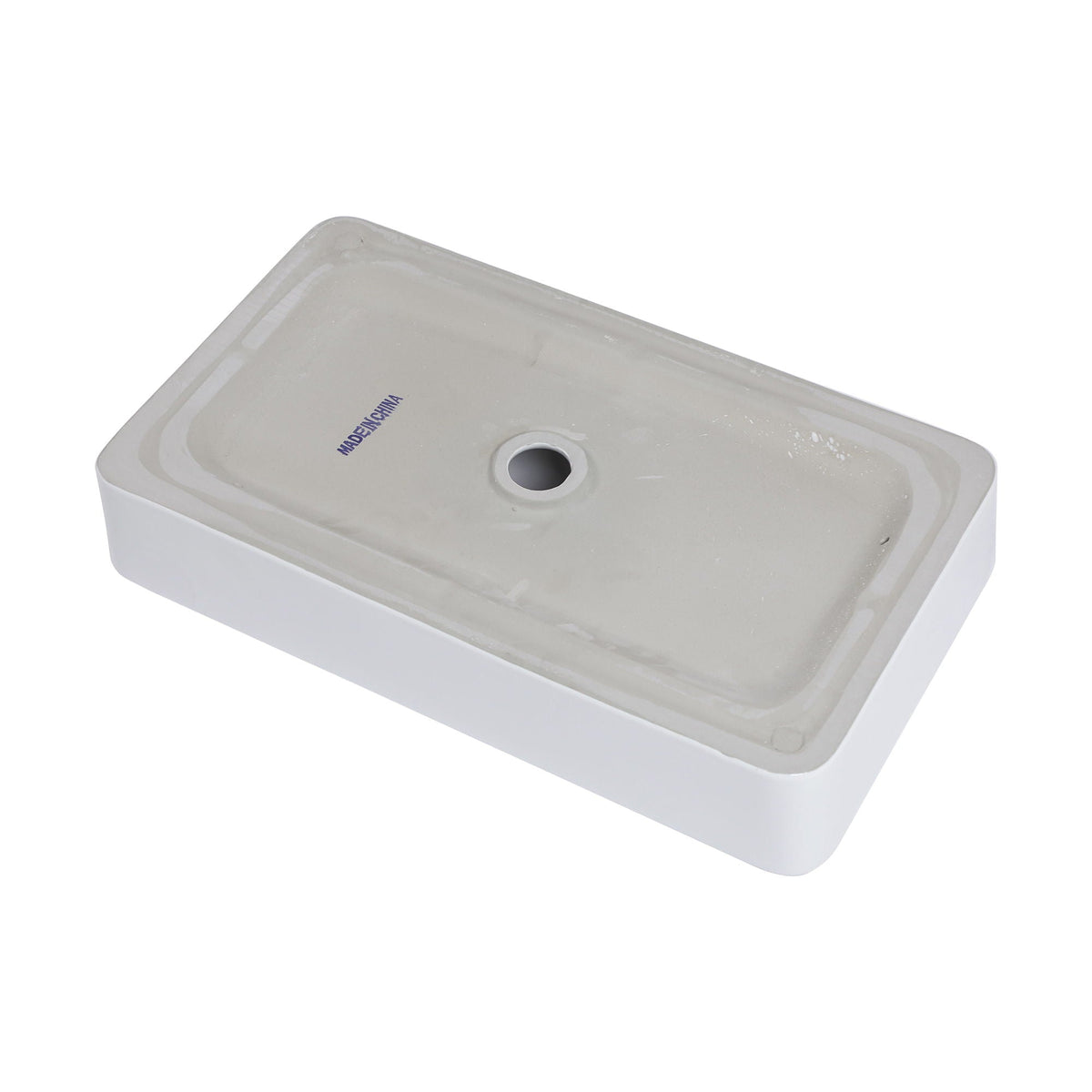 Modern Ceramic Rectangular Bathroom Vessel Sink with European Design - White or Black