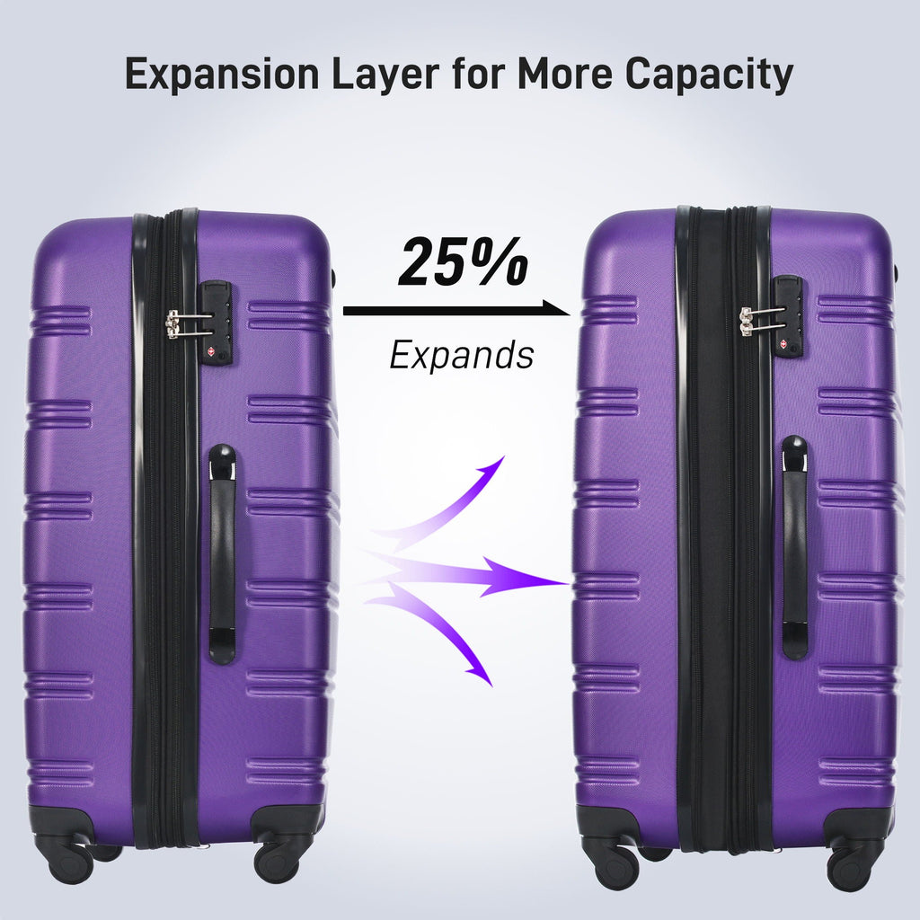 Hardshell Luggage Sets 4 Pieces with TSA Lock and Spinner Wheels - Multiple Colors