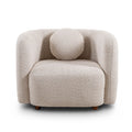 Japandi Style Accent Square Chair with Solid Wood Legs - Beige or White