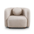 Japandi Style Accent Square Chair with Solid Wood Legs - Beige or White