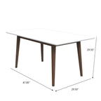 Rectangular Modern Dining Table with Solid Wood Construction – Dark Brown or White