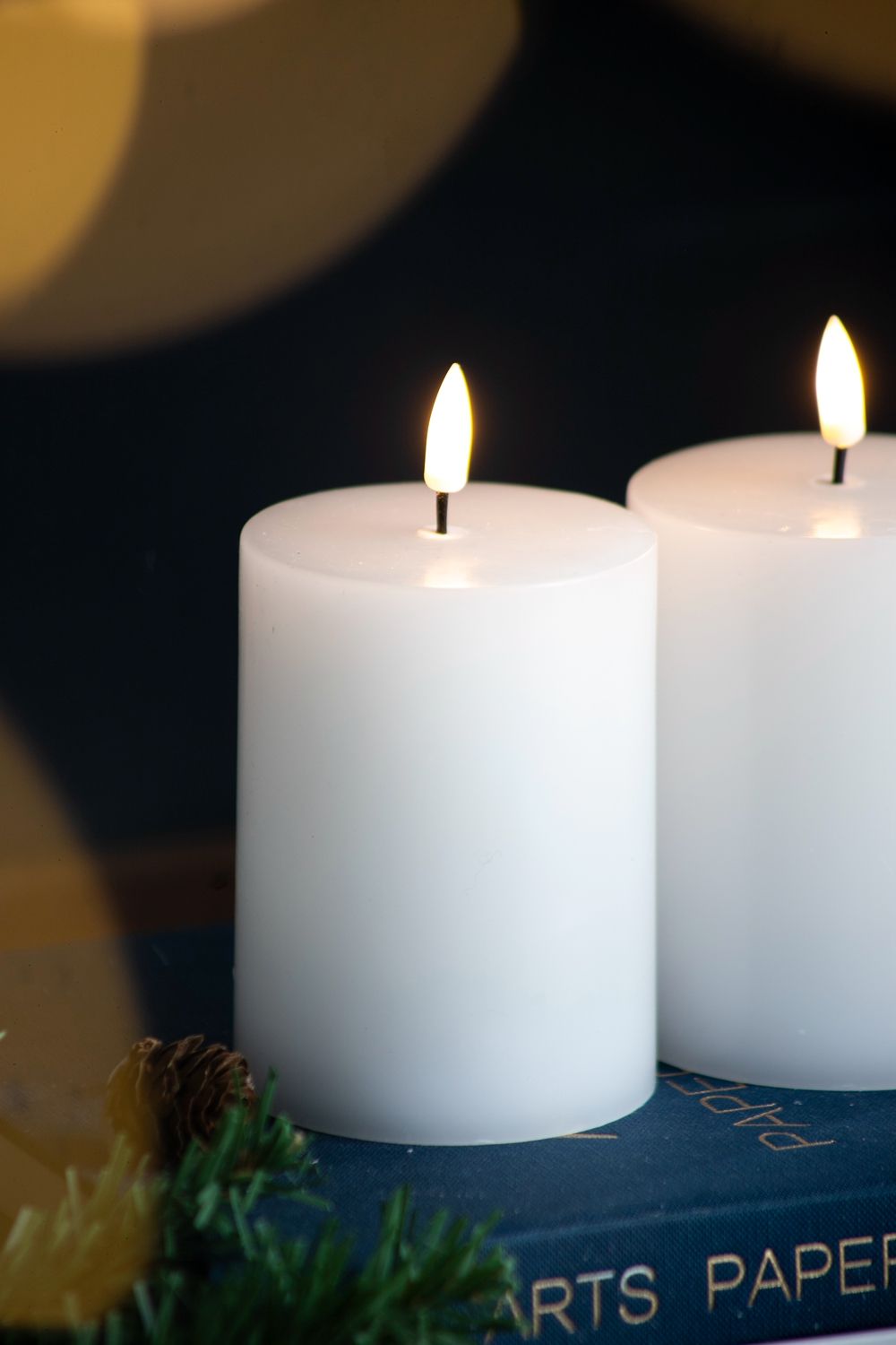 LED Candles with Remote Control Timer - Set of 2, White