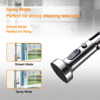 21" Commercial Kitchen Faucet with Dual Function Pull Down Sprayhead - Brushed Nickel