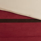 7-Piece Faux Suede Comforter Set with Embroidered Pillows - Red