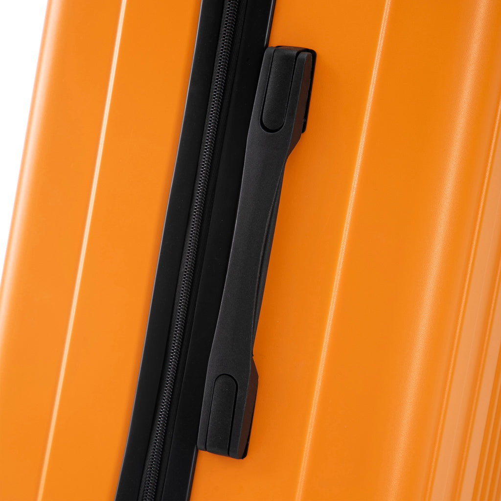 3-Piece ABS Spinner Wheel Luggage Set with TSA Lock - Black and Orange