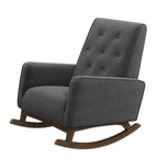 Mid-Century Modern Rocking Chair with High Density Foam Cushion - Dark Gray