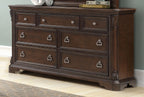 Mahogany 7 Drawer Dresser with Spacious Storage - Mahogany