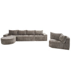 Modular Cloud Sectional Sofa Set with Deep Seating - Choose Beige, Dark Gray, or Dark Brown
