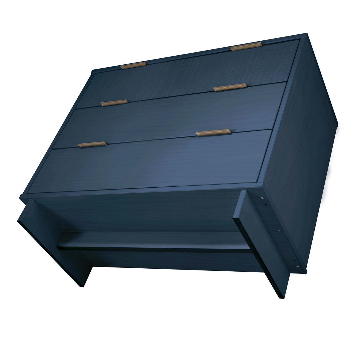 Solid Wood 3 Drawer Dresser with Ribbed Fronts - Multiple Colors
