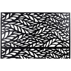 Metal Privacy Screen Room Divider with Freestanding Design - Black
