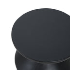 Modern Concrete Side Table with Matte Black Finish - Outdoor & Indoor
