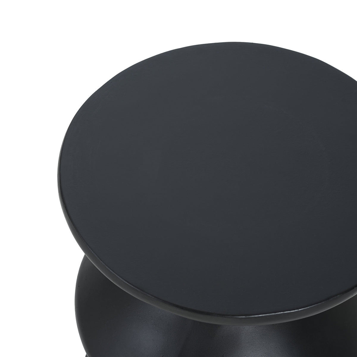 Modern Concrete Side Table with Matte Black Finish - Outdoor & Indoor