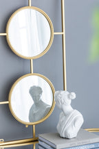 Rectangular 3-Piece Wall Mirror with Iron Frame - Gold or White