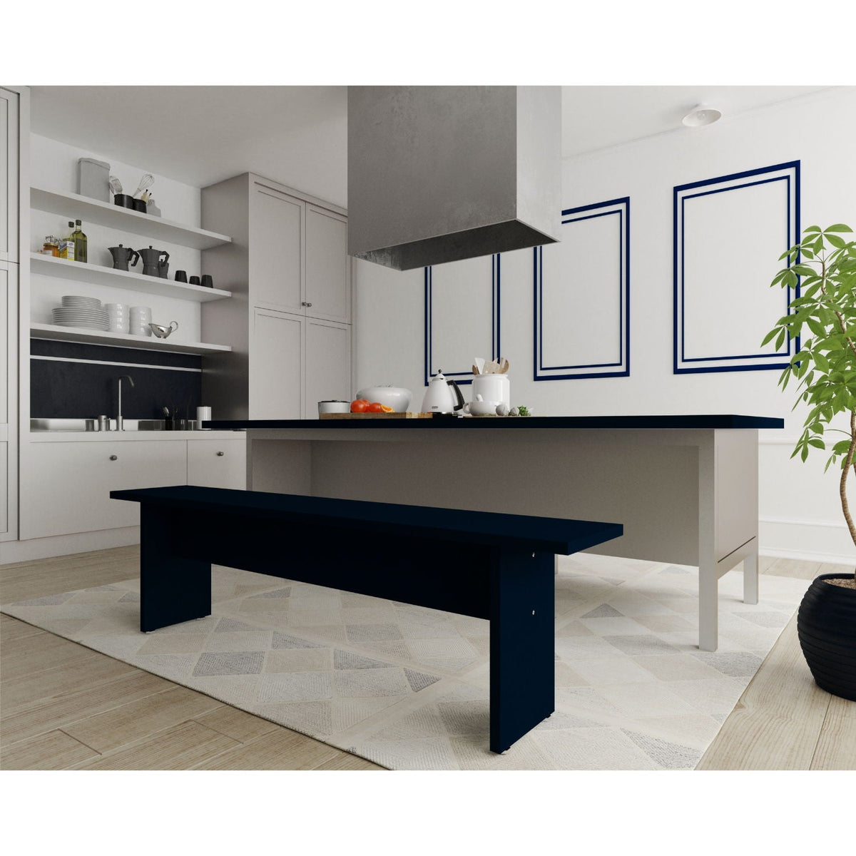 Nomad Dining Bench for 2 Persons with Sturdy Wood Construction - Multiple Colors