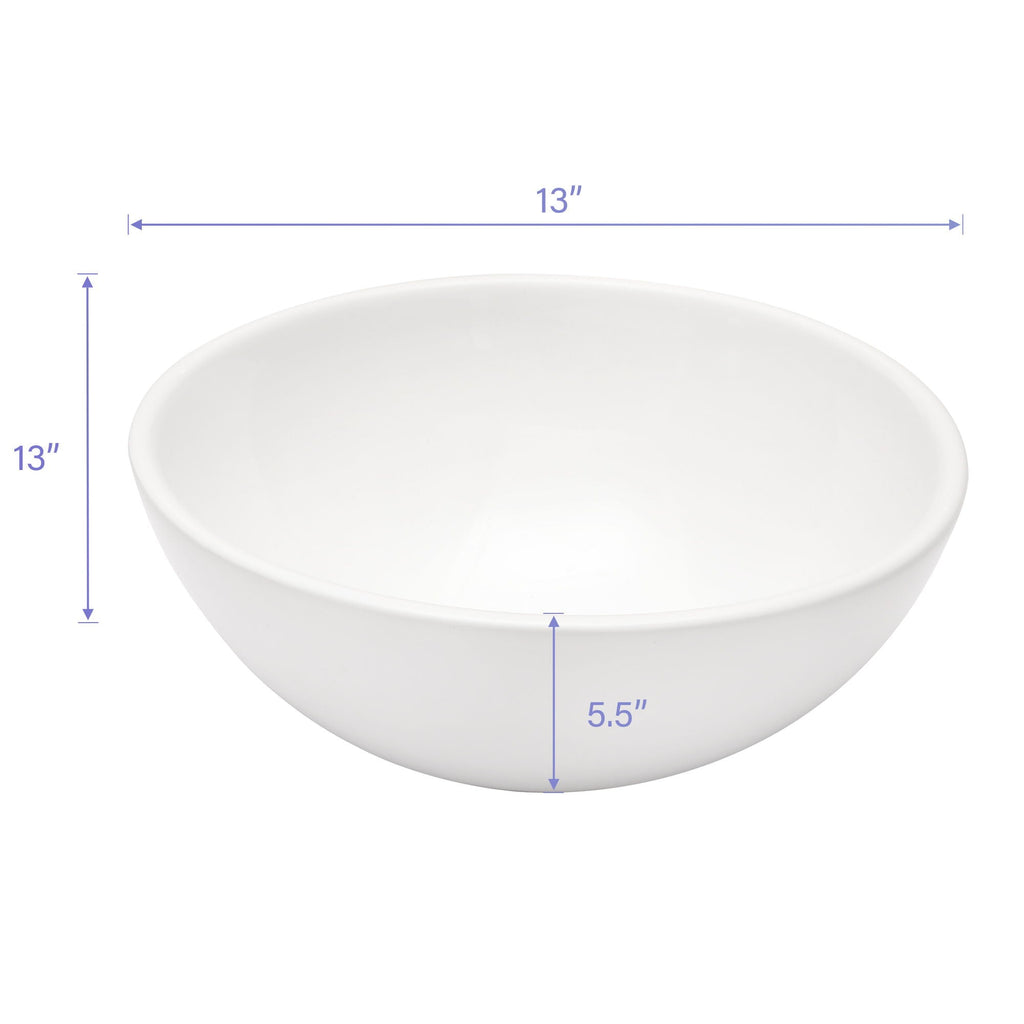 Modern Ceramic Circular Vessel Bathroom Sink with Stain Resistant Finish - White