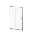 Single Sliding Shower Door with Handle - Chrome, Tempered Glass
