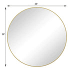Metal Framed Circular Wall Mirror with Modern Design - Black or Gold