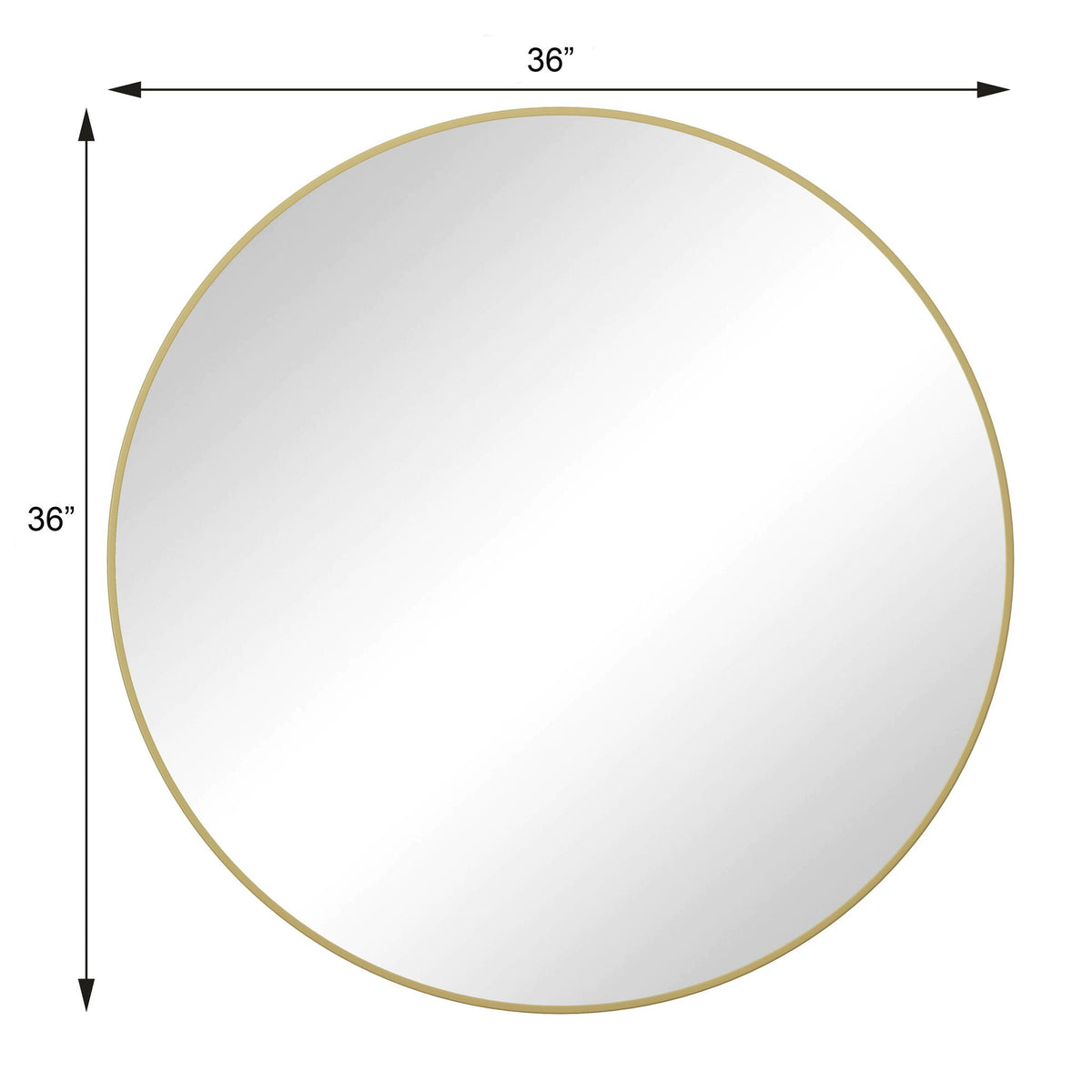 Metal Framed Circular Wall Mirror with Modern Design - Black or Gold