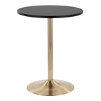 Pebble Adjustable Height Table with Metal Base and Wood Top - White or Black