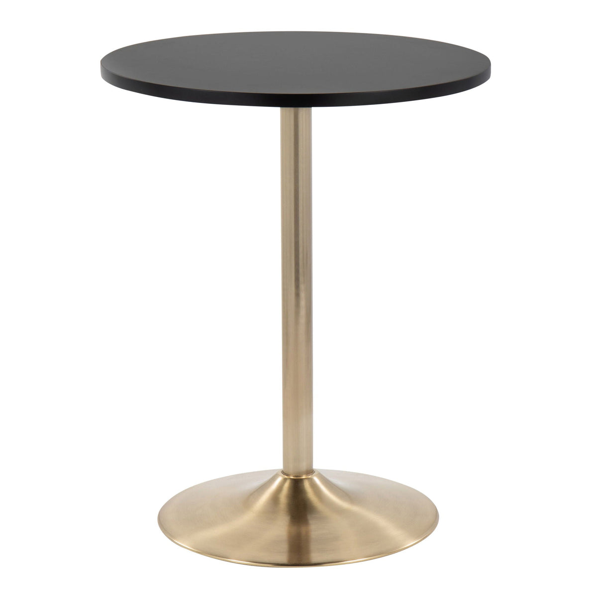 Pebble Adjustable Height Table with Metal Base and Wood Top - White or Black