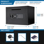 Compact Keypad Depository Safe with Dual PIN Access - Black
