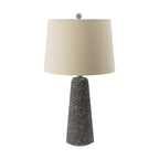 Artisan Multicolor Glass Table Lamp with Linen Shade - Black & Beige